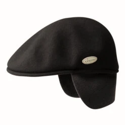 Kangol Wool 504 Cap With Earlaps -Bailey Store 0238KG Kangol Hats Black
