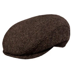 Wigens Noel Harris Tweed Slim Ivy Cap -Bailey Store 110185048 Wigens Caps Brown