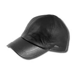 Wigens Kal Leather Baseball Cap -Bailey Store 13001399 Wigens Hats Black