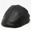 Crown Cap Distressed Oiled Lambskin Duckbill Pub Cap -Bailey Store 19655 Black