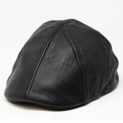 Crown Cap Distressed Oiled Lambskin Duckbill Pub Cap