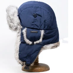 Crown Cap Nylon Aviator With Rabbit Trim -Bailey Store 296355 Navy