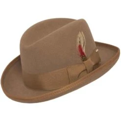 DelMonico Wool Felt Homburg By Capas -Bailey Store 45678 Capas Camel2