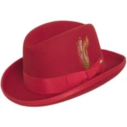 DelMonico Wool Felt Homburg By Capas -Bailey Store 45678 Capas Red