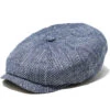 Stetson Hatteras Silk Wool Newsboy Cap -Bailey Store 6842504 BlueHerringbone