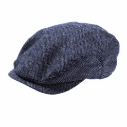 Wigens Jacob - Ivy Style Wool Herringbone Cap -Bailey Store 90401711069 Wigens Caps Blue