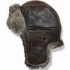 Crown Cap Vintage Leather Aviator Hat -Bailey Store 96420409 Aviator Hats Bomber Hats Brown