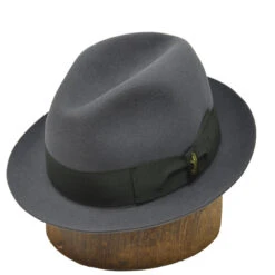 Borsalino Francesco Fur Felt Fedora -Bailey Store Borsalino Franchesco Charcoal