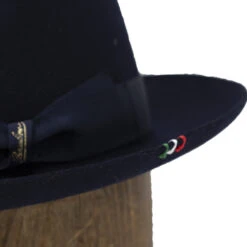 Borsalino Limited Edition Flag Fur Felt Fedora -Bailey Store Borsalino SpecialEdition Navy3