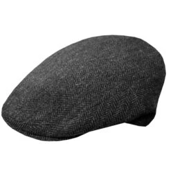 DelMonico Dark Grey Herringbone Ivy Cap By Doria