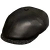 DelMonico Leather Newsboy Cap By Alfonso D'Este -Bailey Store DELALFONSONEWS DelMonico Black