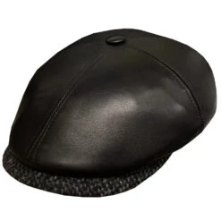 DelMonico Leather Newsboy Cap By Alfonso D'Este