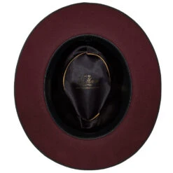 DelMonico Gilmore Fur Felt Blend Fedora -Bailey Store DELGILMORE DelMonico Burgundy Inside