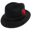 DelMonico Kojak Velour Finish Fedora By Capas -Bailey Store DELKOJAK DelMonico Black