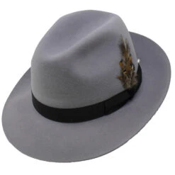 DelMonico Sueded Bentley Fedora By Capas -Bailey Store DF2019H Grey