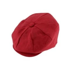DelMonico Newsboy 100% Linen Cap -Bailey Store DHNewsBLinen Red