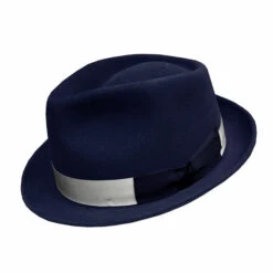 DelMonico Blues Fur Felt Fedora -Bailey Store DMBlues delmonico hats caps NavyBlue