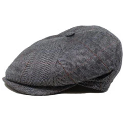 DelMonico Italian Silk Palermo Newsboy Cap By Capas 9 DelMonico Italian Silk Palermo Newsboy Cap By Capas -Bailey Store Del SS2020E Grey Side
