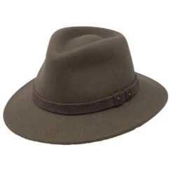 DelMonico Explorer Crushable Downbrim Fedora By Stefeno -Bailey Store DelEx Taupe