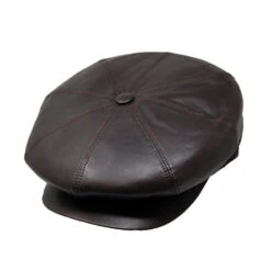 DelMonico Angelo Leather Newsboy Cap By Doria