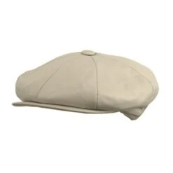 DelMonico Lambskin Leather Newsboy Cap -Bailey Store IT174 Capas Bone