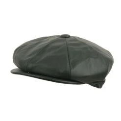DelMonico Lambskin Leather Newsboy Cap -Bailey Store IT174 Capas Green