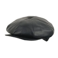 DelMonico Lambskin Leather Newsboy Cap -Bailey Store IT174 Capas Navy