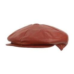DelMonico Lambskin Leather Newsboy Cap -Bailey Store IT174 Capas Red