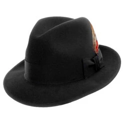 Stetson Saxon Fur Felt Fedora -Bailey Store IT19 Stetson Hats Graphite