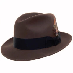 Stetson Saxon Fur Felt Fedora -Bailey Store IT19 Stetson Hats Walnut 2