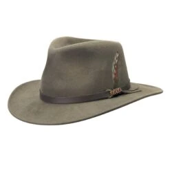 Scala Dakota Wool Felt Outback Hat -Bailey Store IT631 Scala Khaki