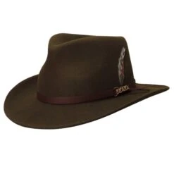 Scala Dakota Wool Felt Outback Hat -Bailey Store IT631 Scala Olive