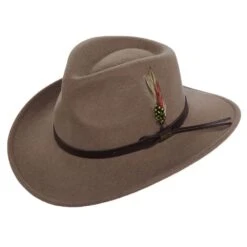 Scala Dakota Wool Felt Outback Hat -Bailey Store IT631 Scala Putty