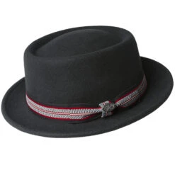 Bailey Klaxon Wool Felt Pork Pie Hat -Bailey Store Klaxon BLACK