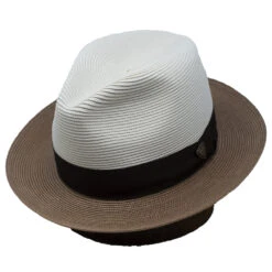 Dobbs Toledo Milan Straw Fedora -Bailey Store MilanToledo BeigeCognac