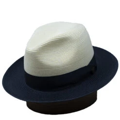Dobbs Toledo Milan Straw Fedora -Bailey Store MilanToledo IvoryNavy