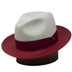 Dobbs Toledo Milan Straw Fedora -Bailey Store MilanToledo IvoryRed