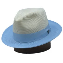 Dobbs Toledo Milan Straw Fedora -Bailey Store MilanToledo IvorySkyBlue