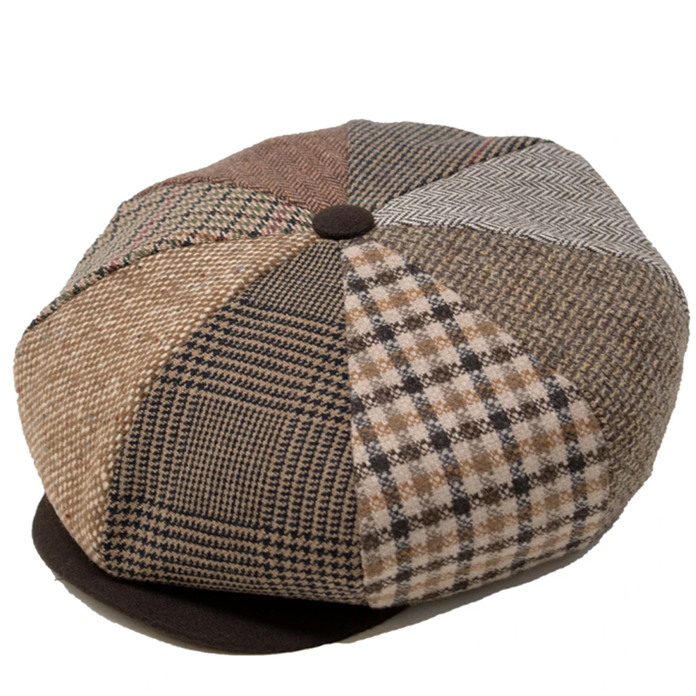 DelMonico 8/4 Patchwork Wool Newsboy Cap By Capas 4 DelMonico 8/4 Patchwork Wool Newsboy Cap By Capas - Image 2