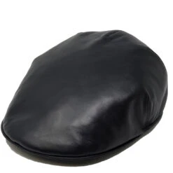 DelMonico By Stefeno Luxe Leather Cap -Bailey Store STF2019A Black