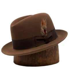 Stetson Selby Fur Felt Fedora -Bailey Store Selby Walnut