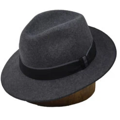 DelMonico By Stefeno Desmond Crushable Fedora -Bailey Store Stefeno2019B Grey