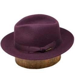 Stetson Euro Fur Felt Fedora -Bailey Store Stetson EuroFedora Burgundy2