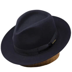 Stetson Euro Fur Felt Fedora -Bailey Store Stetson EuroFedora Navy