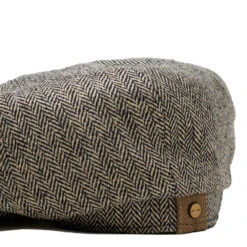 Stetson Hatteras Silk Newsboy Cap -Bailey Store Stetson HatterasNewsboyCap3 BlackHerringbone