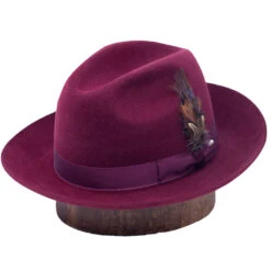DelMonico Sueded Bentley Fedora By Capas -Bailey Store SuededBently Burgundy
