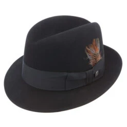 Stetson Selby Fur Felt Fedora -Bailey Store TFSELB2017 Stetson Hats Black